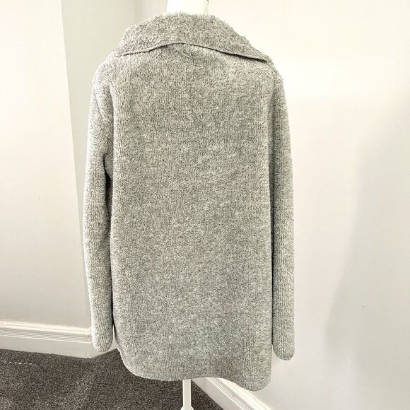 Hugs From Soft Surroundings Hug Me Cardigan Size Medium Cozy Fleece Pockets Gray - Picture 5 of 9